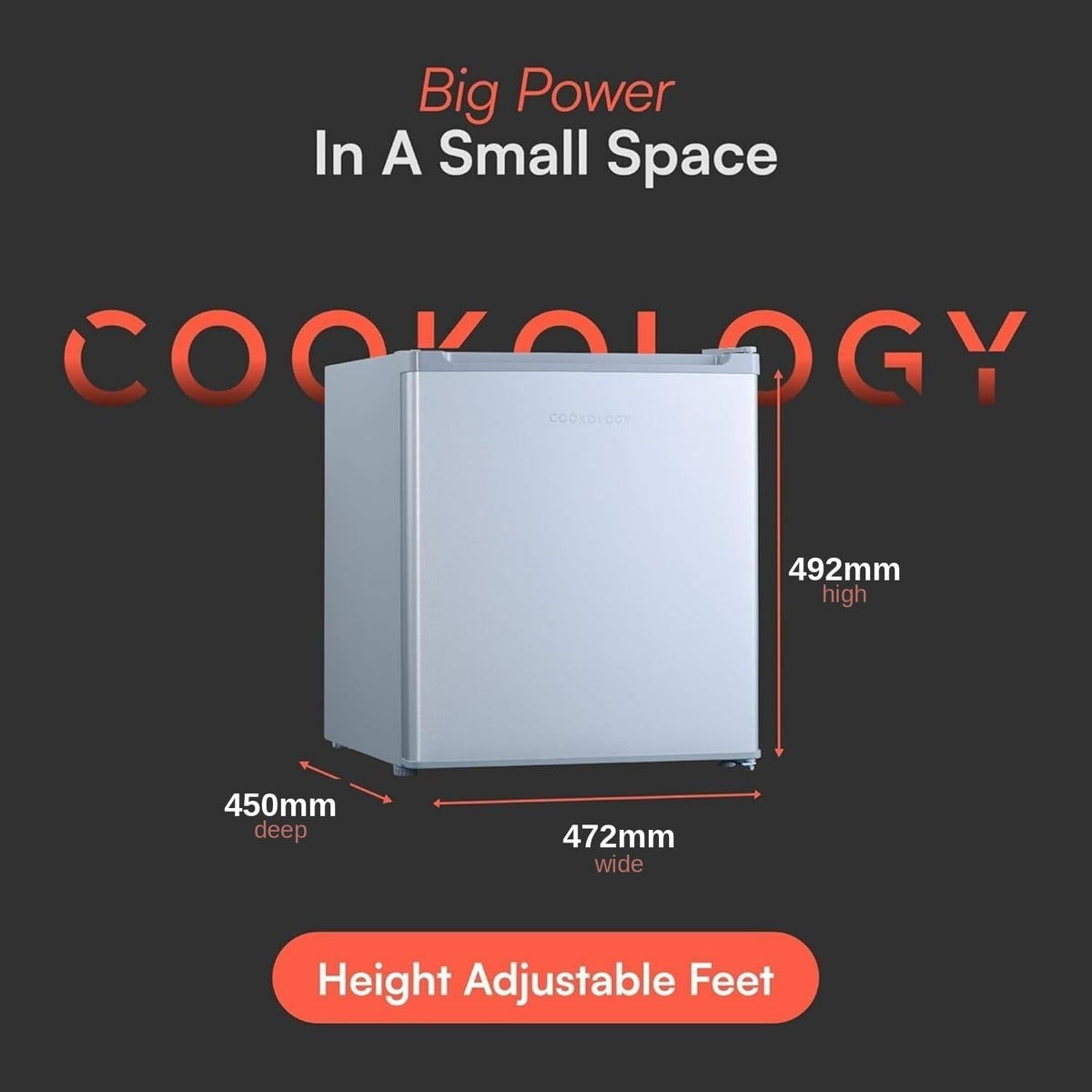 Cookology 45L Small Tabletop Mini Fridge with Chiller Box - Black