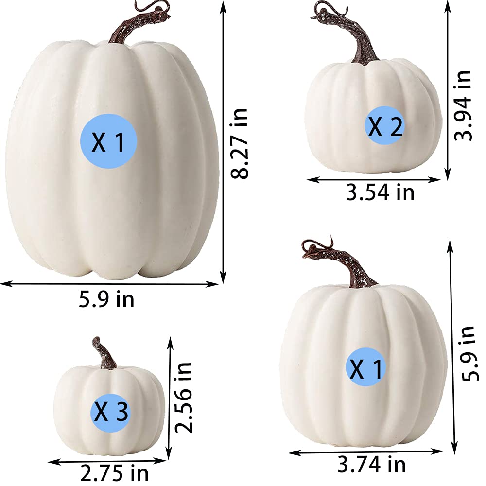 7Pcs Artificial Pumpkin,Fake Pumpkin,Autumn Decoration for Thanksgiving Halloween Christmas