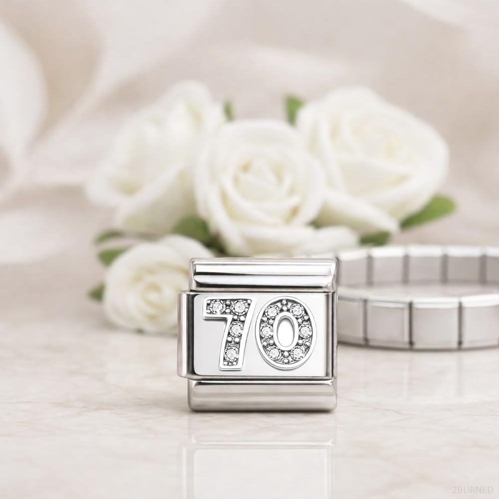 Italian Charm Link Number Birthday Milestones fit 9mm bracelet