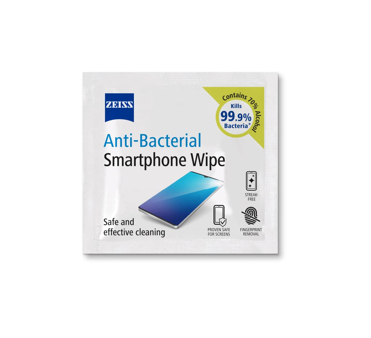 ZEISS Sunglasses Wipes, Removes Fingerprints, Suncream, Dirt, Dust & Oil. Individually Packed Pre-Moistened Wipes Perfect to use at Home or On-The-Go. Fast-Drying and Portable. 8 Packs x 10 Wipes