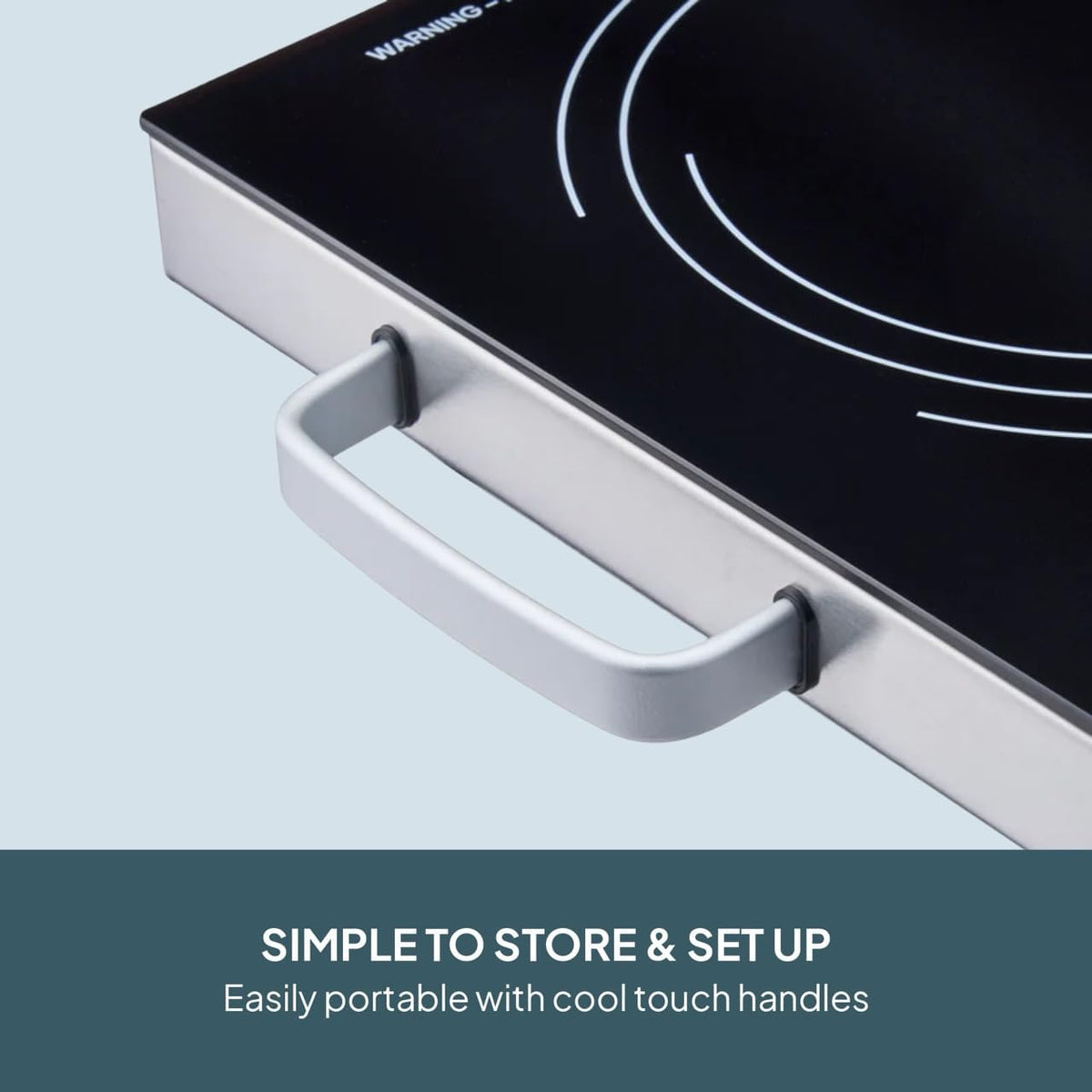 Cooks Professional Single Electric Ceramic Hob 2000W | Plug In Portable Hot Plate Powerful Countertop Stove with Non-Slip Feet, Side Handles & Knob Control | 17.5cm Diameter
