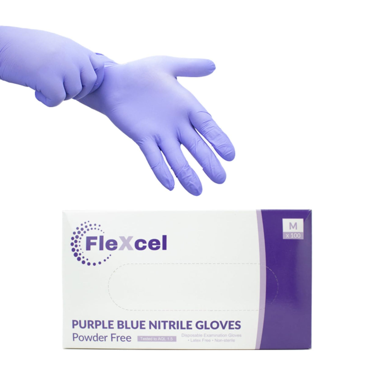 Powder Free Nitrile Gloves - Medical-Grade, Latex-Free, Food Safe (Box of 100)