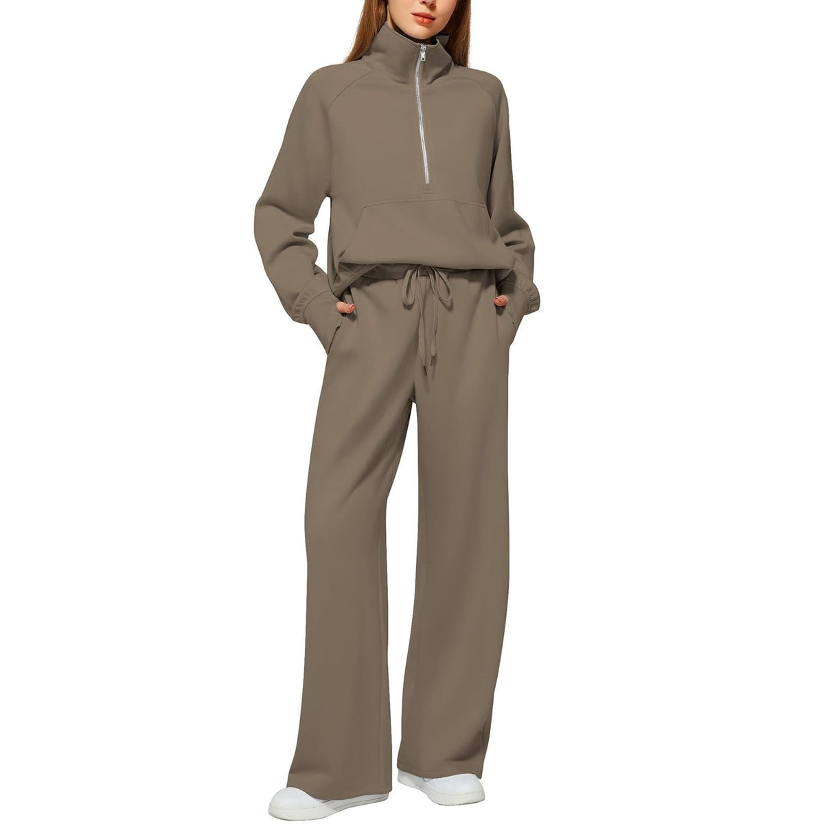 Lounge Wear Sets For Women Uk Women'S Fashion Tracksuit Full Set Comfort Long Sleeve Activewear Fall Outfits Gym Set 2 Piece Ladies Sweatshirts Sweatpants Zip Coat Tops Trousers Sets Clothing