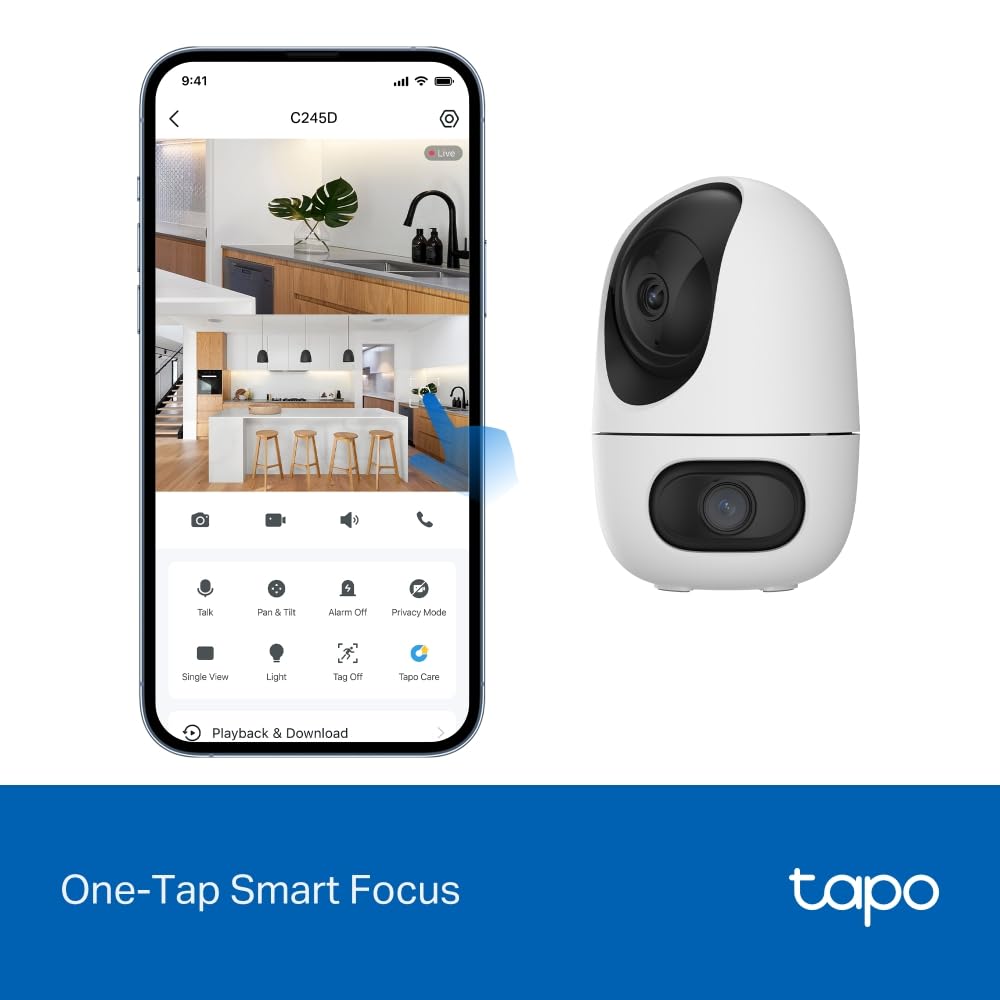 Tapo C210 2K 3MP Pan/Tilt Indoor Security Camera Pet Camera House Security