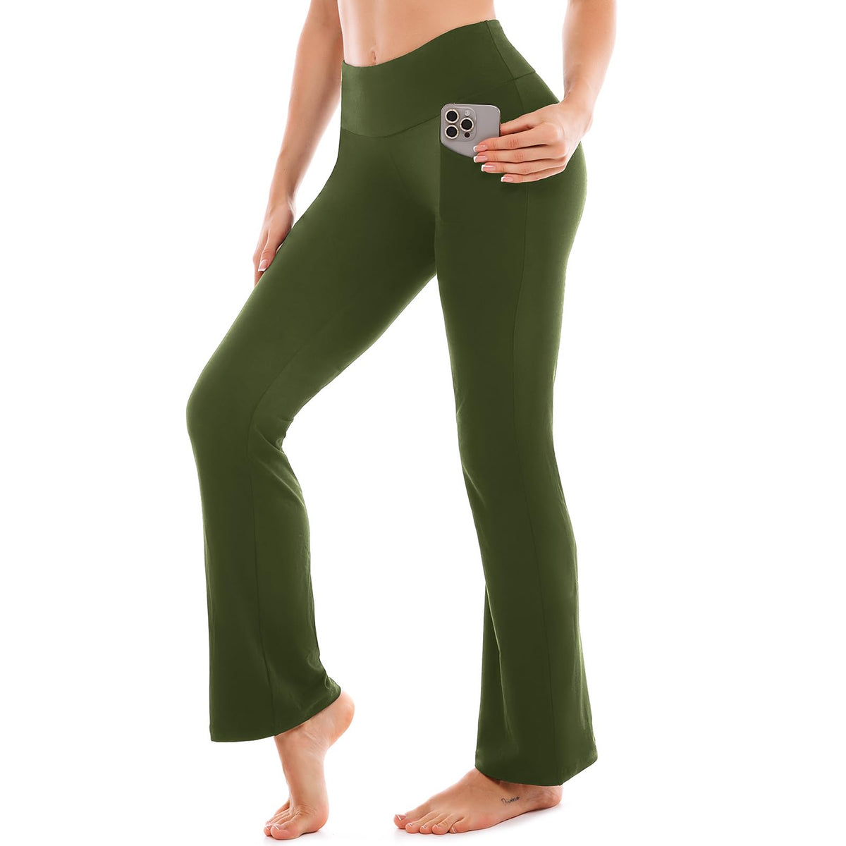 SINOPHANT Yoga Pants for Women Flared Leggings High Waisted Bootcut Trousers Womens Gym Wide Leg Workout Stretchy