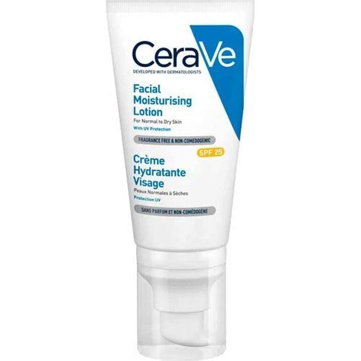 CeraVe AM Facial Moisturising Lotion SPF50 With 3 Essential Ceramides, Vitamin E, Niacinamide, MVE Technology, UVA UVB Protection, For Normal to Dry Skin, Lightweight, Non-Greasy, Allergy Tested, 52ml