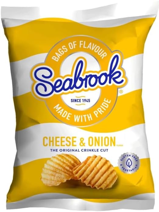 Classic Variety Box, 80 Crinkle Cut Crisps, Mixed Flavours - Sea Salt, Cheese & Onion, Salt & Vinegar, Prawn Cocktail