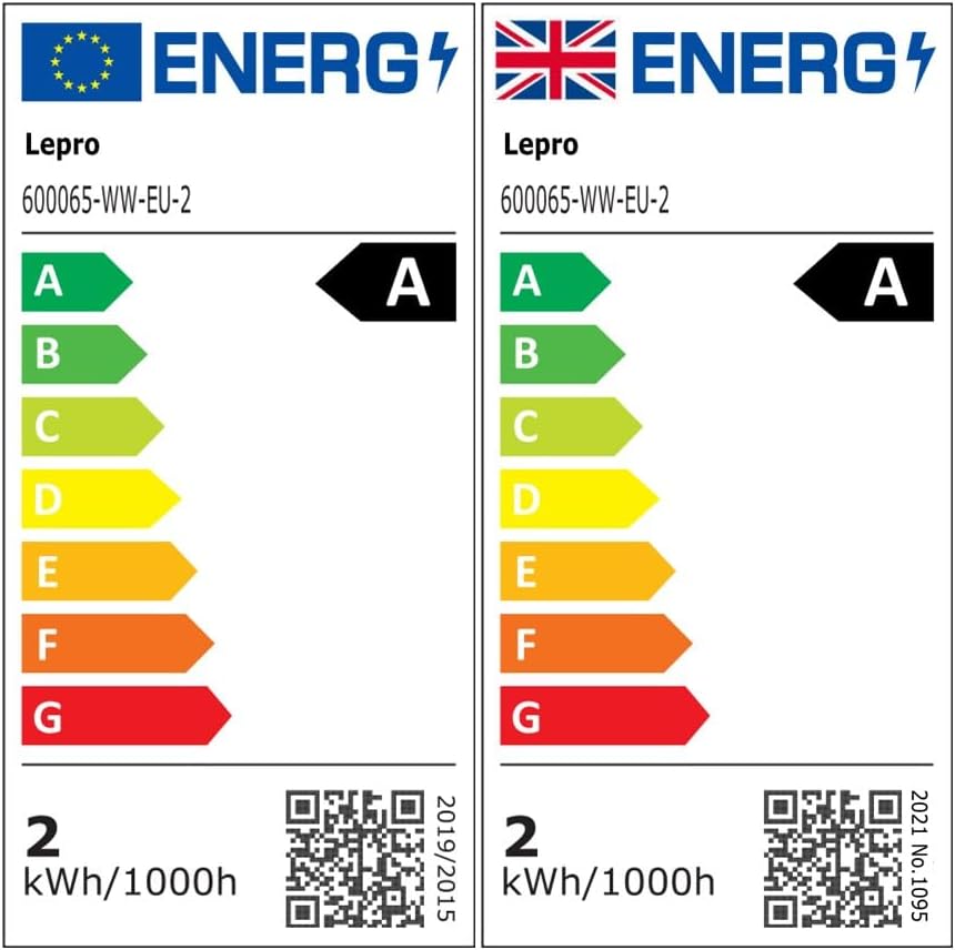 Lepro G45 E27 Screw Bulb A-Rated, Warm White, 2.2W = 40W, 470LM, Pack of 2