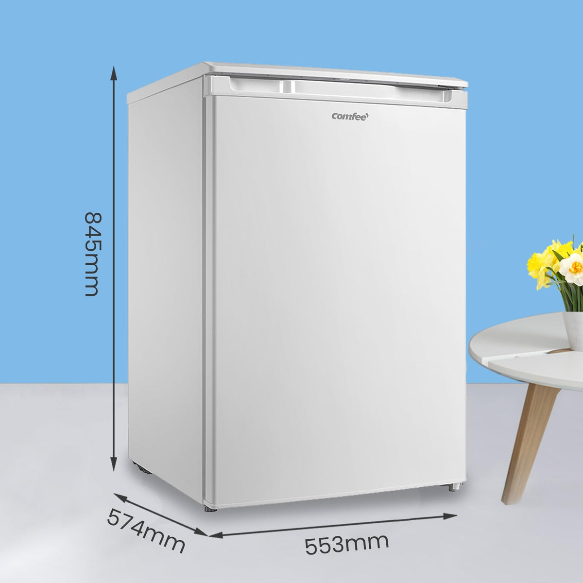 COMFEE' 80L Under Counter Fridge with 4-Star Ice Box, RCD80WH3UK(E)