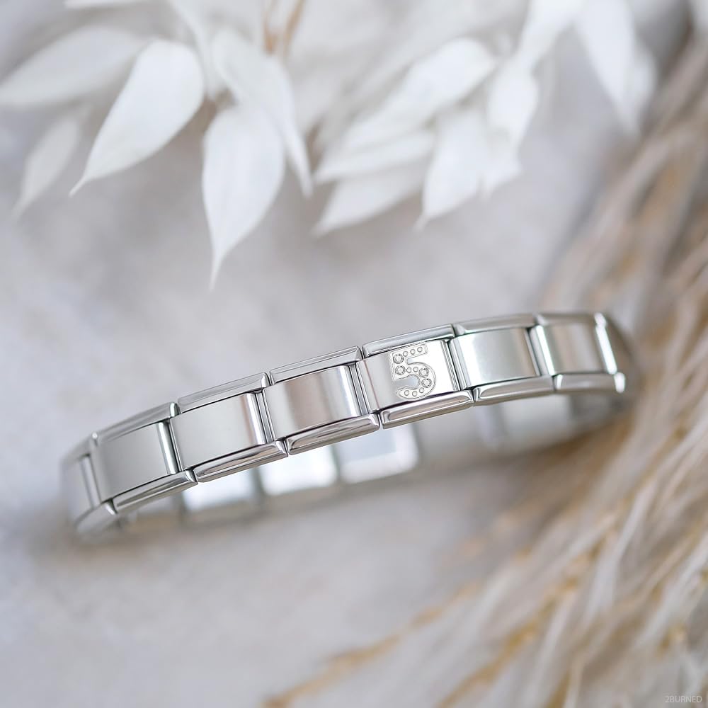 Italian Charm Link Number Birthday Milestones fit 9mm bracelet