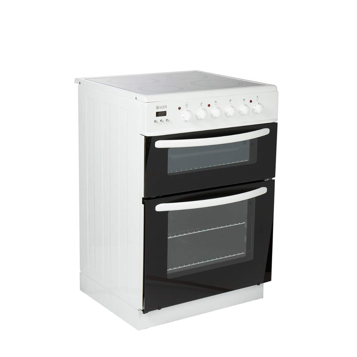 Haden Double Oven 50cm Electric Cooker 4 Zone Ceramic Hob White