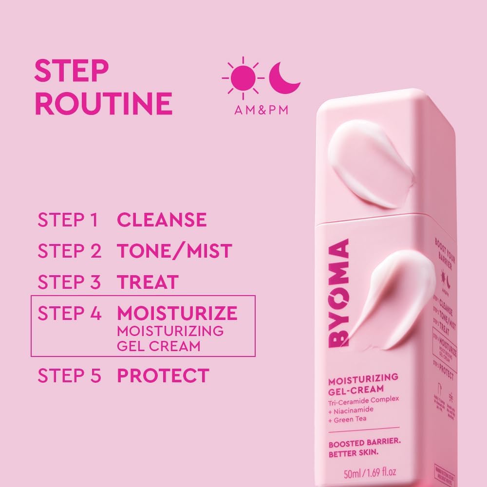 BYOMA Moisturising Gel Cream, Lightweight Oil Free Daily Moisturiser (50ml)