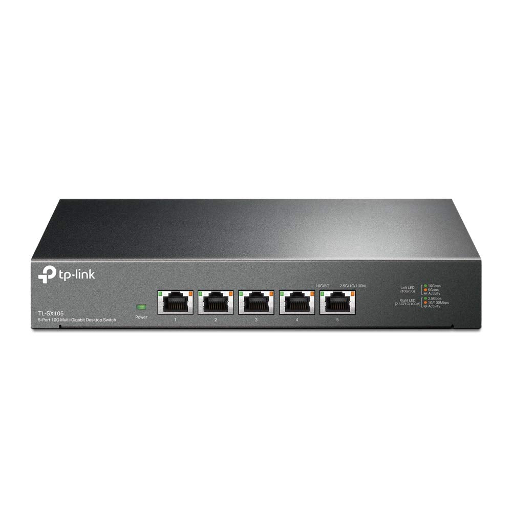 TP-Link TL-SG105S, 5 Port Gigabit Ethernet Network Switch, Ethernet Splitter, Hub, Desktop and Wall-Mounting, Sturdy Metal, Fanless, Plug and Play, Energy-Saving