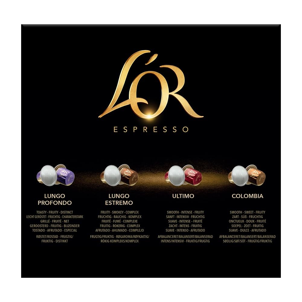 L'OR Espresso Intense Coffee Pods Variety Bundle (Pack of 12, Total 120 Capsules) Nespresso®* Compatible