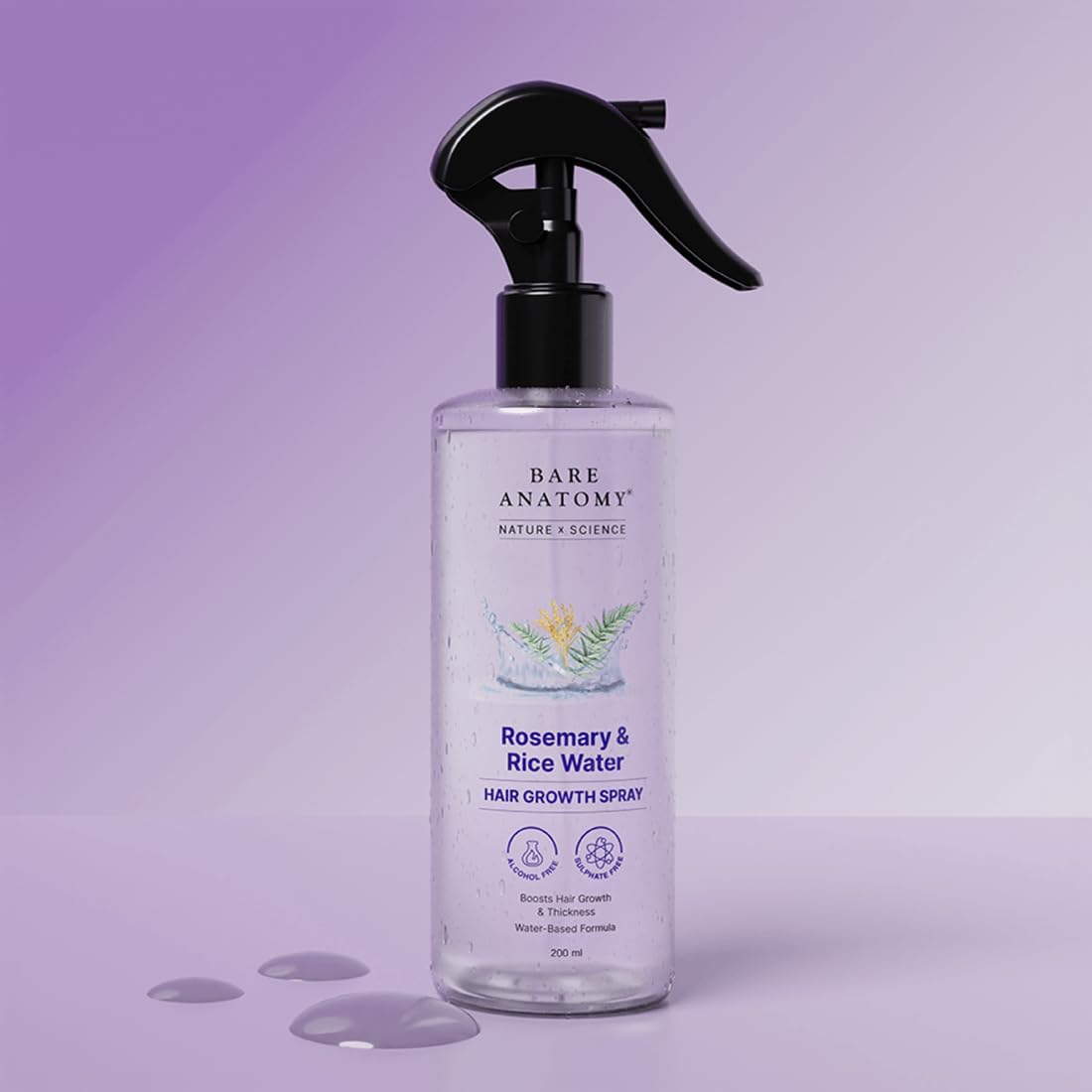 Bare Anatomy Rosemary & Rice Water Growth Spray | All Hair Types | 200ml
