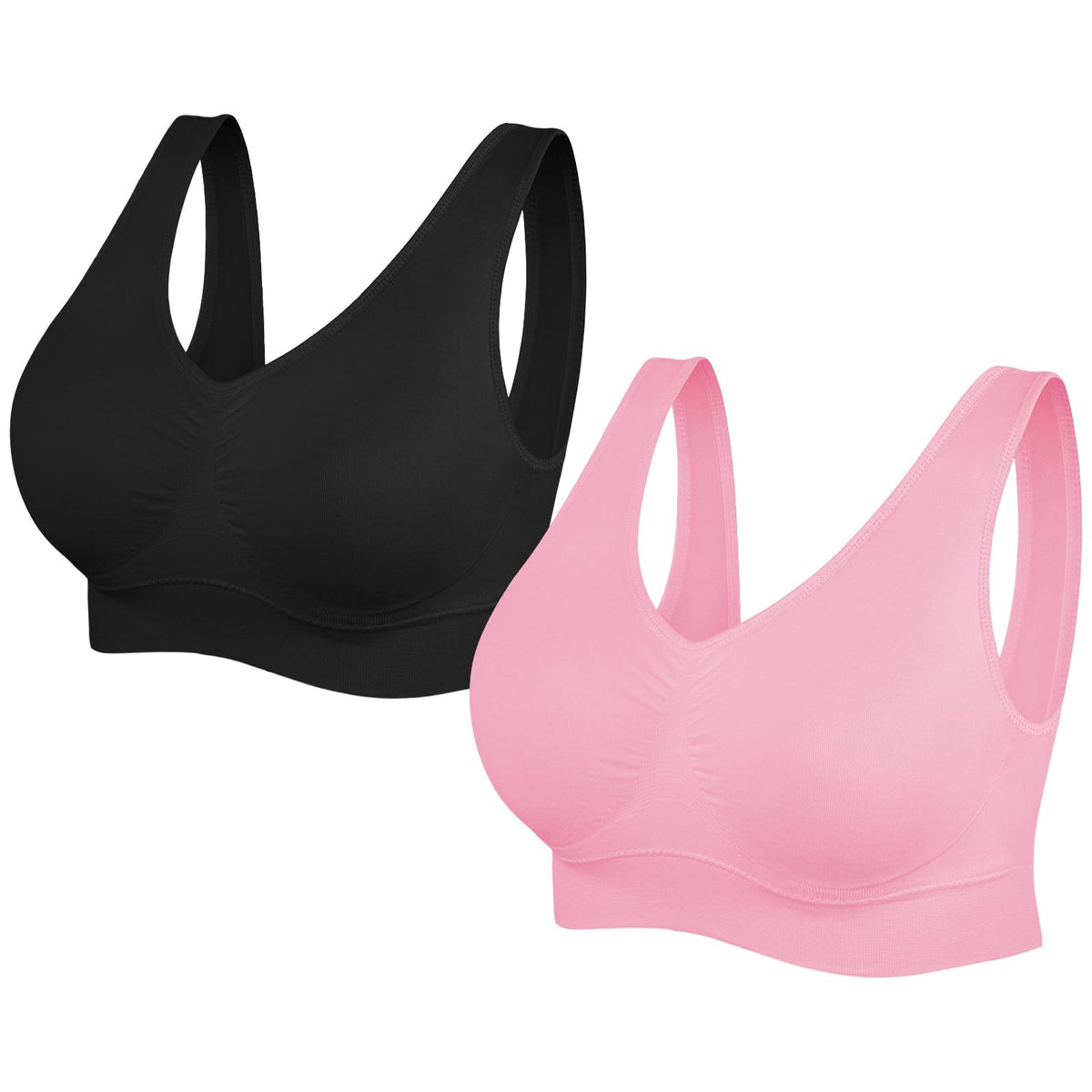 SIMIYA Comfort Sports Bras Women Plus Size Seamless Yoga Bra Removable Pads