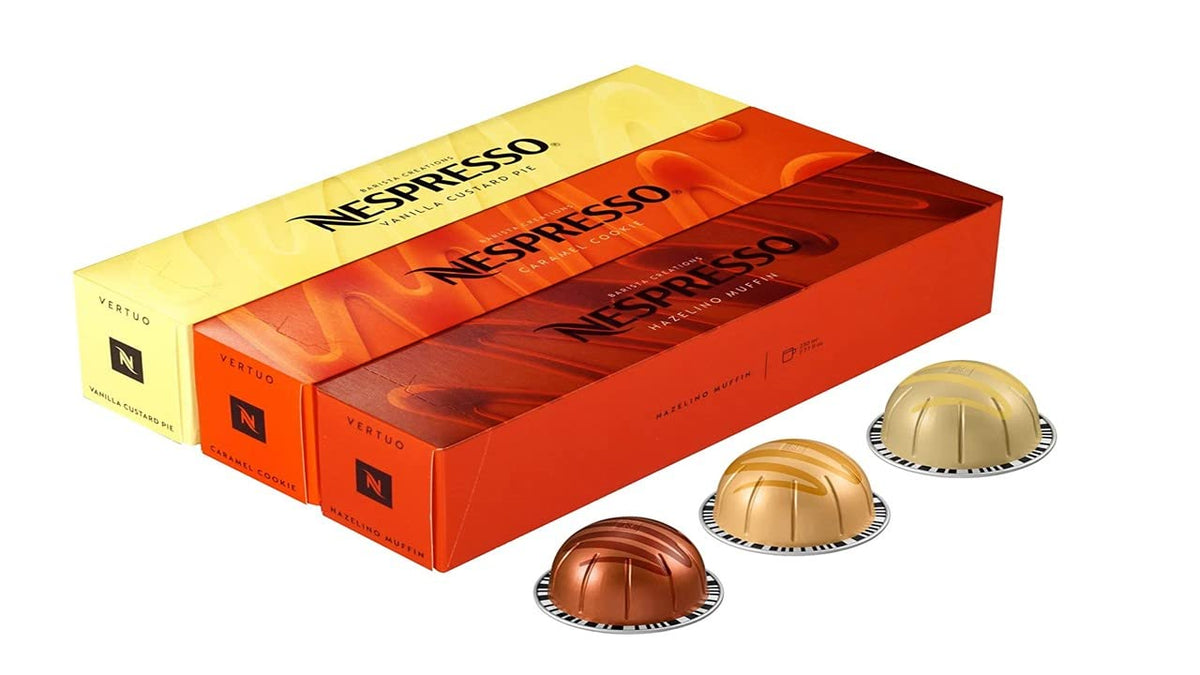Nespresso Vertuo Coffee Pods Espresso Variety Pack - 30 Capsules (3 sleeves) Includes 10 Altissio, 10 Diavolto, 10 Voltesso Pods