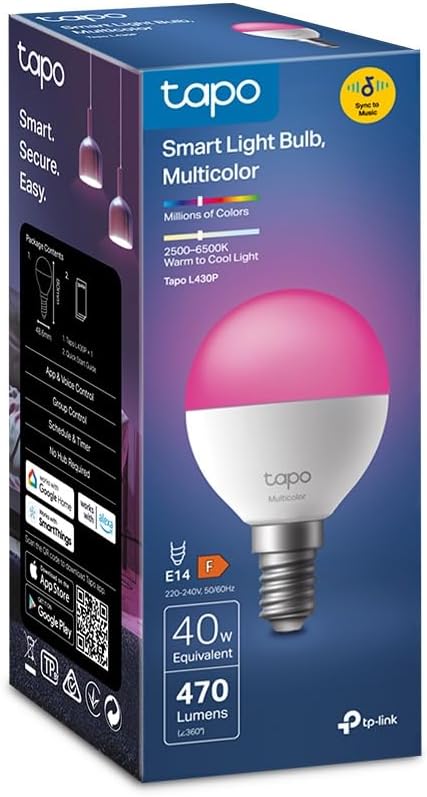 Tapo L430P E14 Smart Bulb P45 Multicolour LED Light Bulb