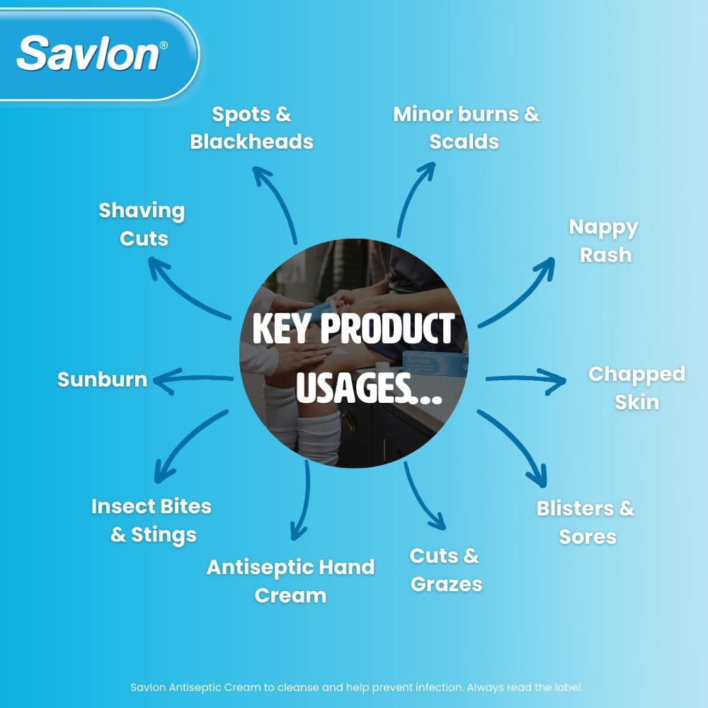 Savlon Antiseptic Cream, Helps Prevent Infections, First Aid Care, 100g