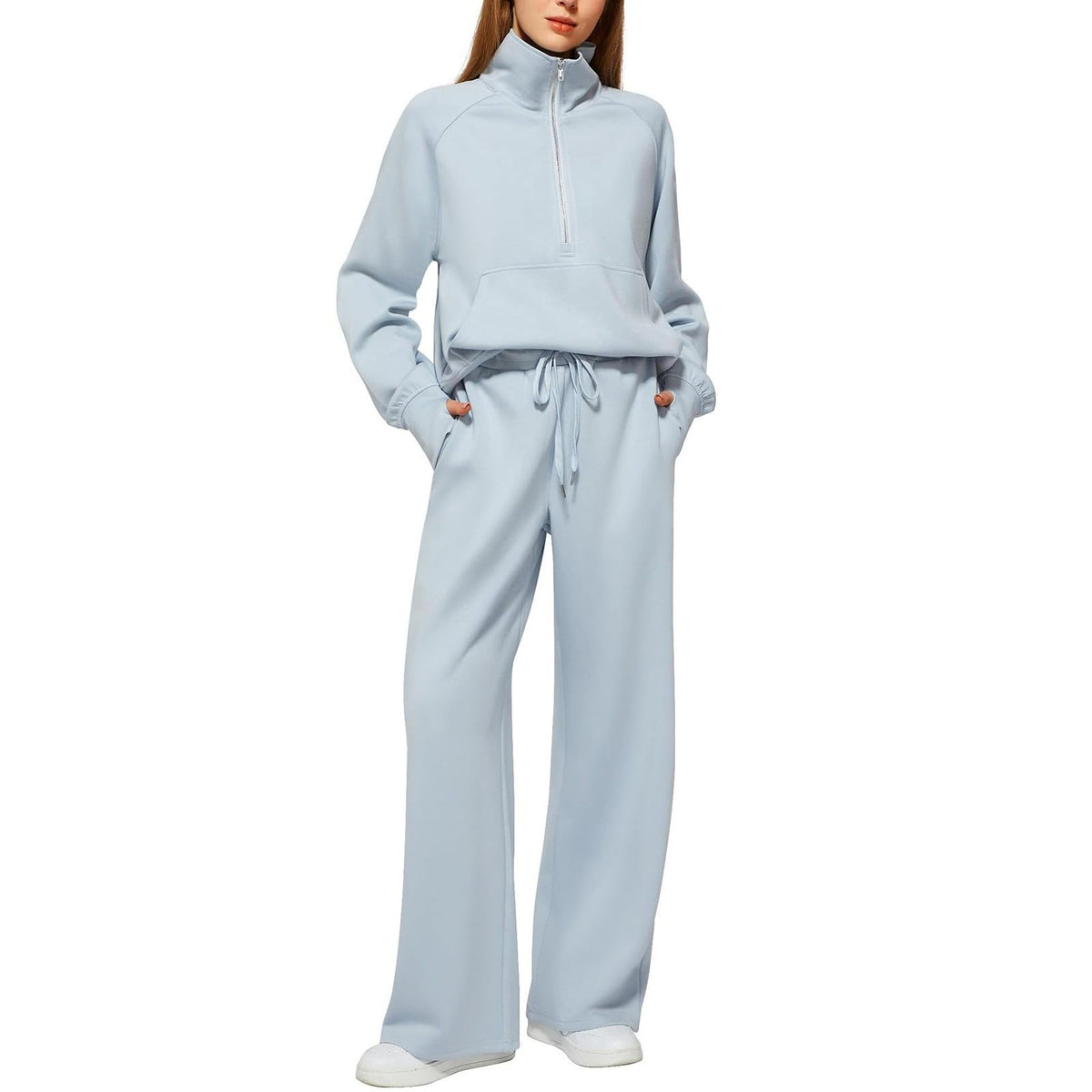 Lounge Wear Sets For Women Uk Women'S Fashion Tracksuit Full Set Comfort Long Sleeve Activewear Fall Outfits Gym Set 2 Piece Ladies Sweatshirts Sweatpants Zip Coat Tops Trousers Sets Clothing