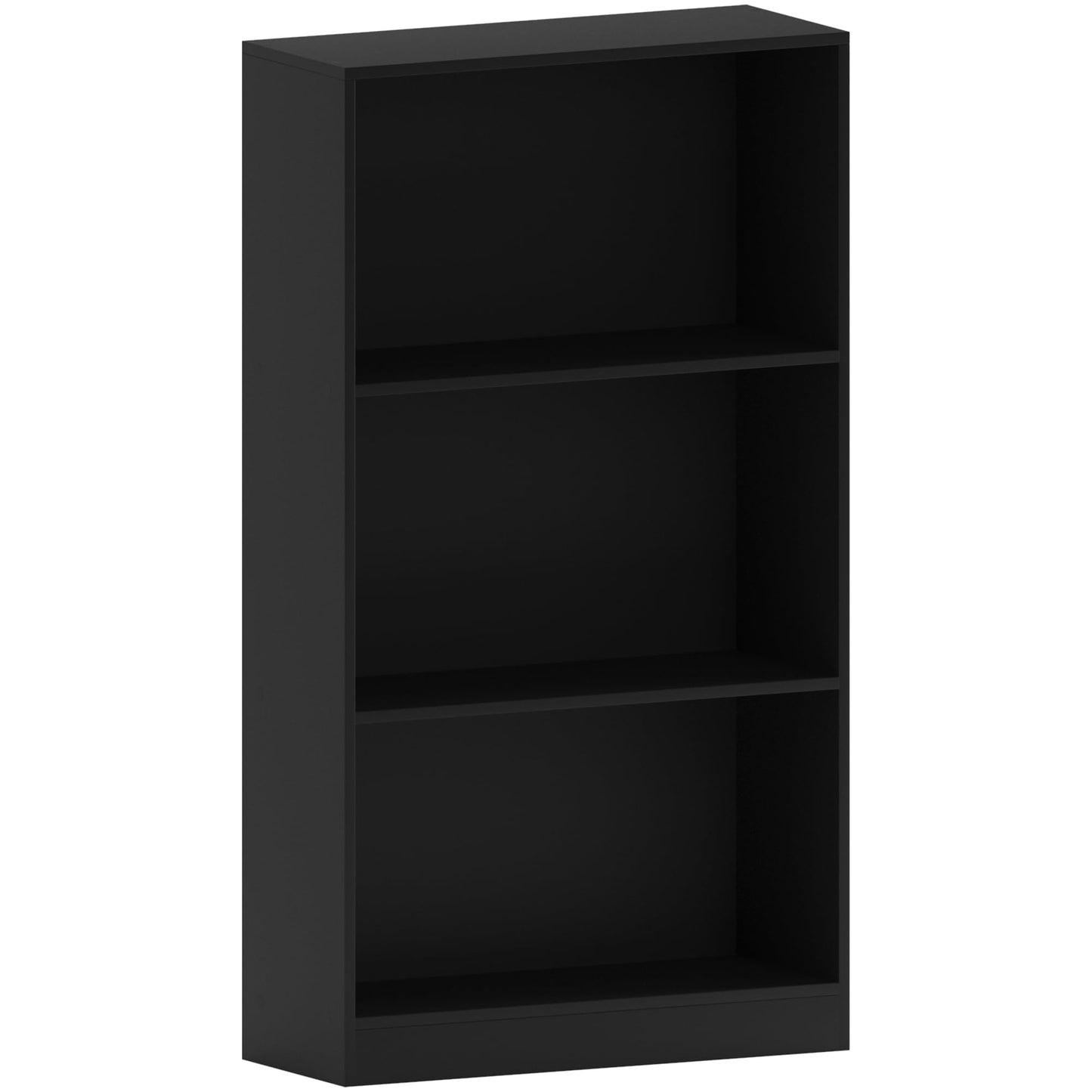 Vida Designs Cambridge 3 Tier Low Bookcase, White Wooden Shelving Display Storage Unit Office Living Room Furniture