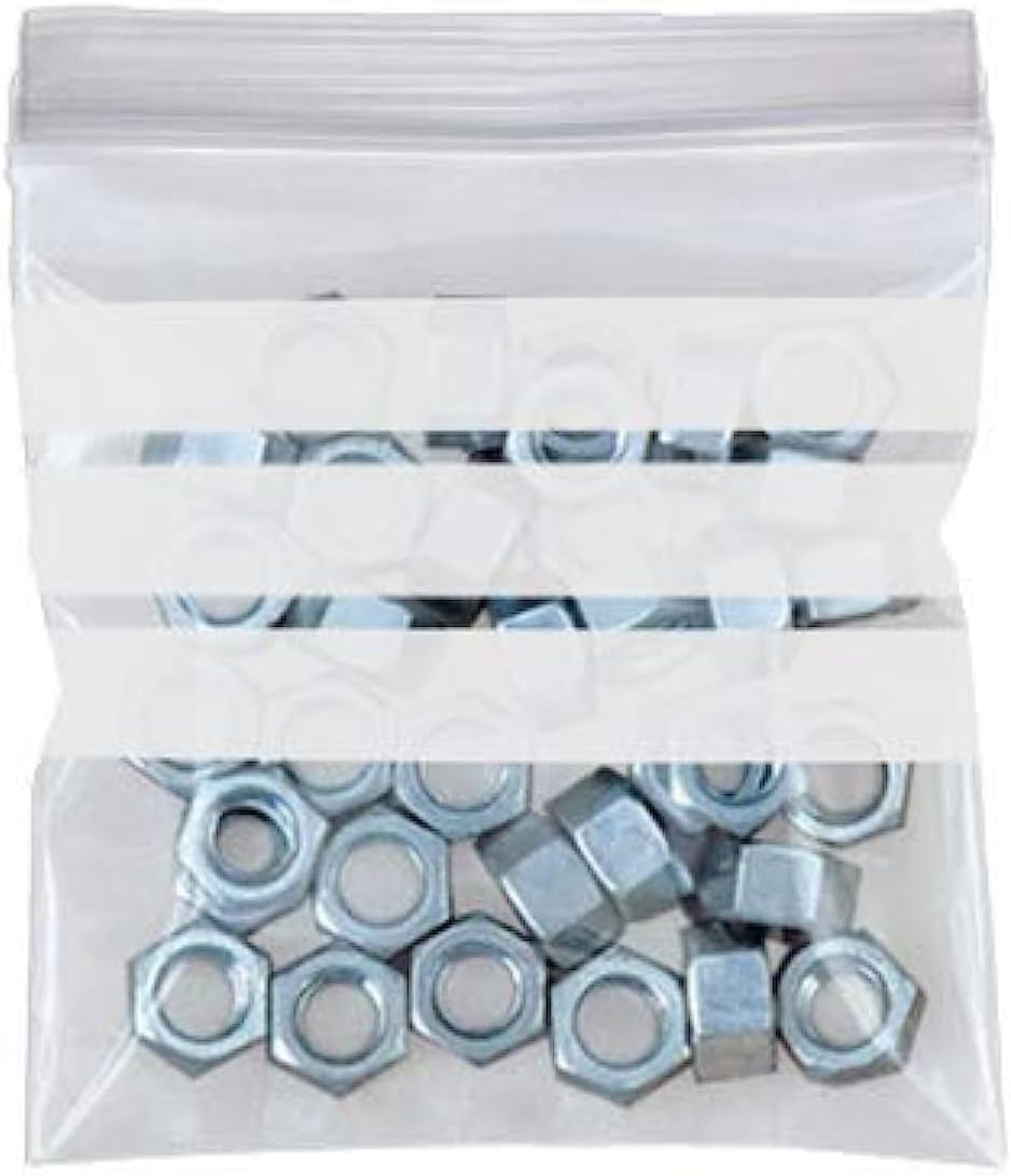 Grip Seal Bags with Write On Panel - 3" x 7.5" Clear Resealable Plastic Bags for Storage & Packaging (100 Pack) - Sabco