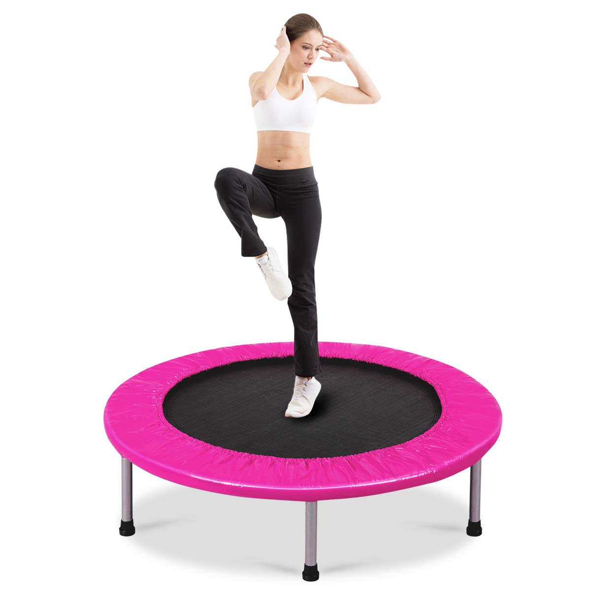 COSTWAY 38" Foldable Mini Fitness Trampoline with Carry Bag — Max 150 kg
