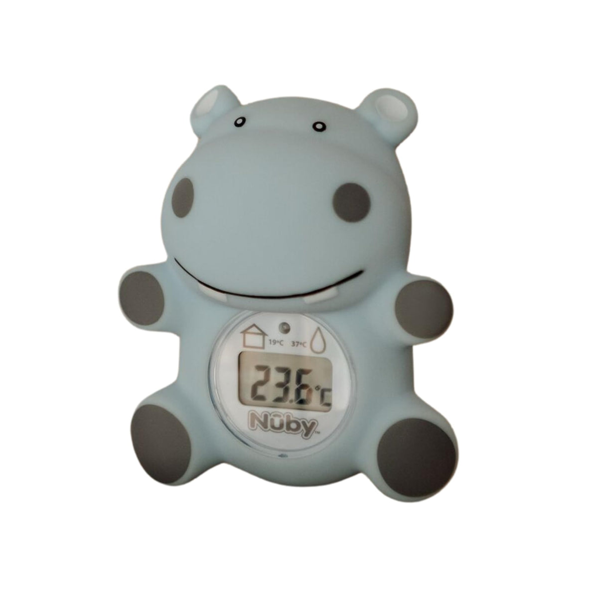 Nuby Penguin Baby Bath Thermometer - Digital Thermometer with Easy to Read Screen | BPA Free | Suitable from Birth (Grey)
