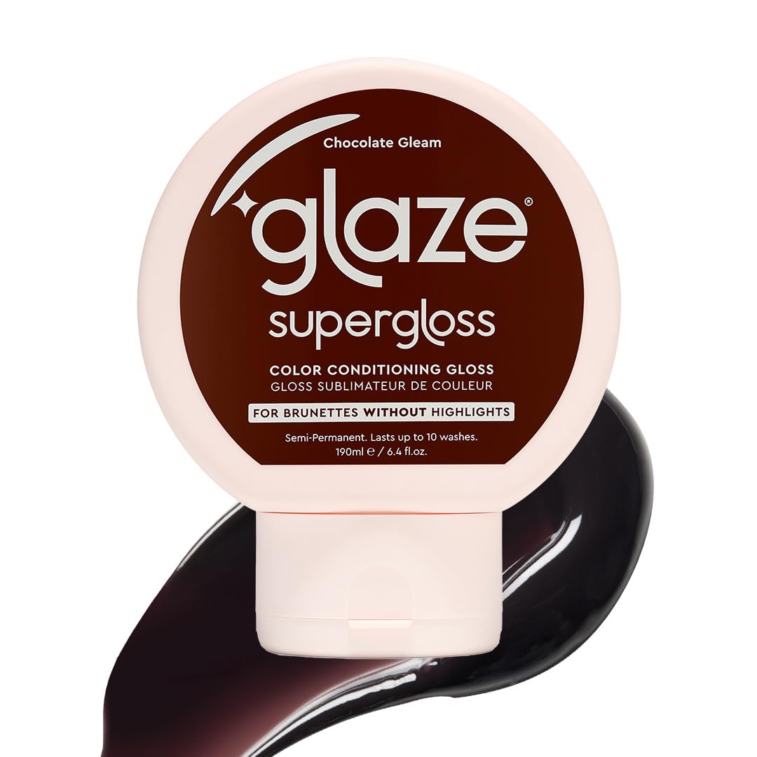 Glaze Supergloss Color Conditioning Gloss – Hydrating Semi-Permanent Colour Hair Gloss & Shine Boost – For Natural, Unbleached Dark Brown Hair – 190ml - Sleek Espresso