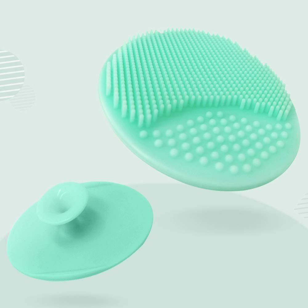 Baby Bath Brush, Baby Cradle Cap Brush, Silicone Massage Brush, Silicone Scrubbers Exfoliator Brush, Baby Skin Scrubbers Essential for Dry Skin, Cradle Cap and Eczema 2 Pack (Blue & Green)