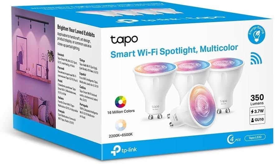 Tapo L630(4-Pack) GU10 Smart Bulb Multicolour Dimmable LED Light Bulb