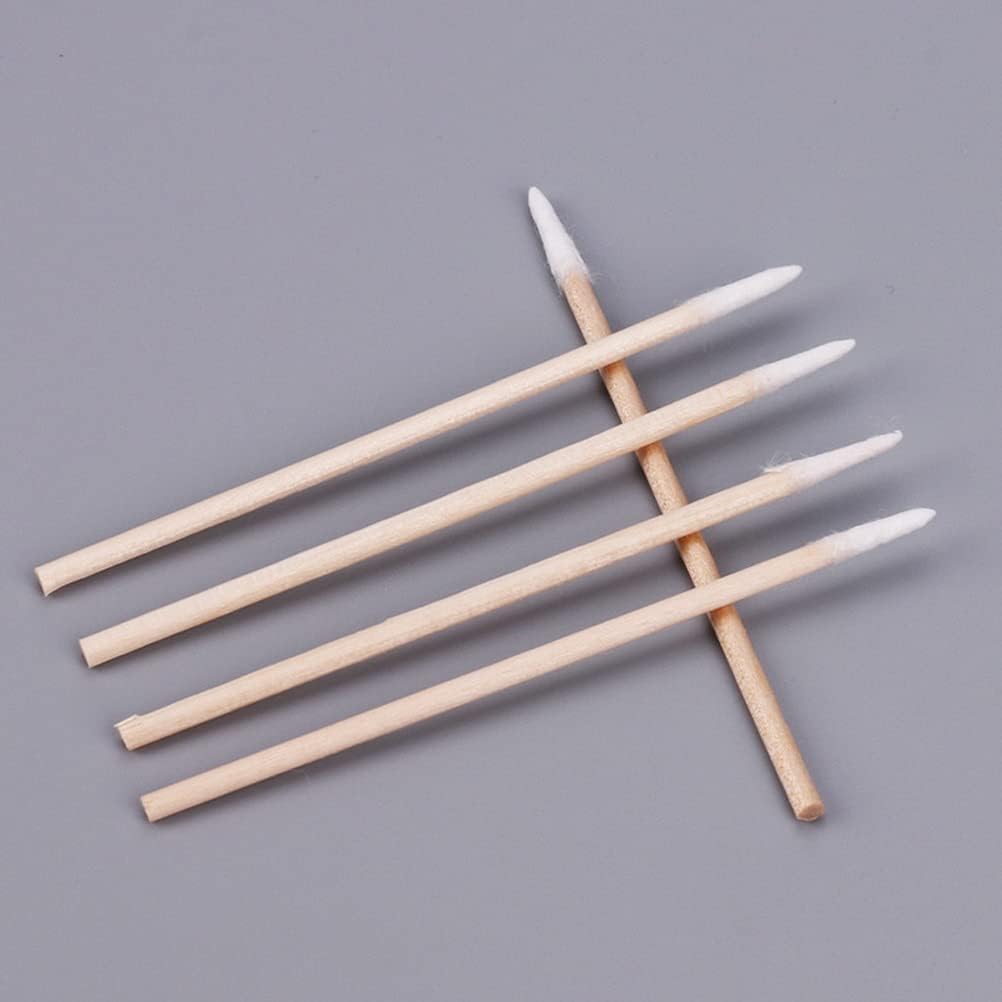 ZHIYE Cotton Buds, 1600 pcs Cotton Swab, for Eyebrow Tattoo Beauty Make-up Color Nail Seam Dedicated Dirty Picking, Wood Handle Small Pointed Tip Head