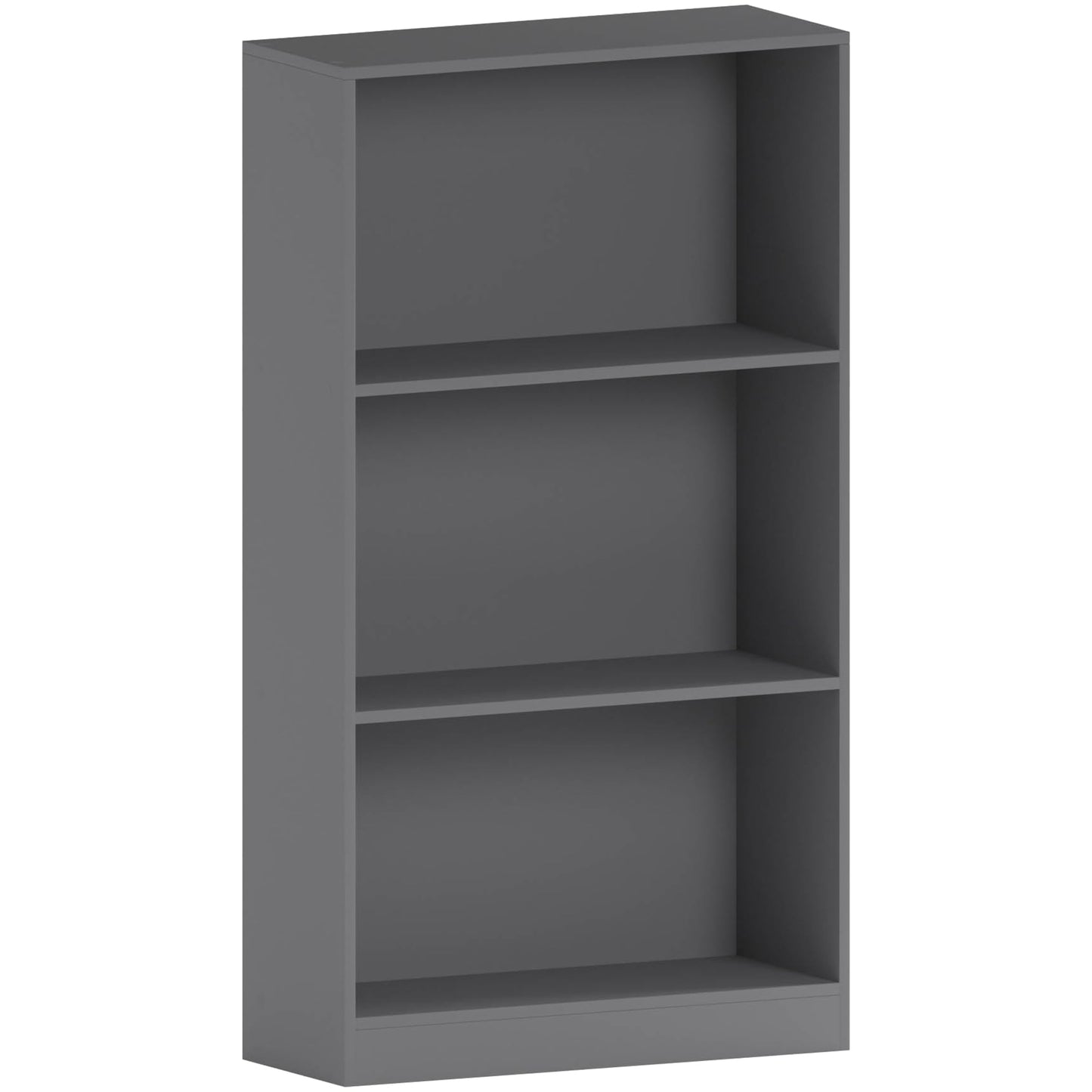 Vida Designs Cambridge 3 Tier Low Bookcase, White Wooden Shelving Display Storage Unit Office Living Room Furniture