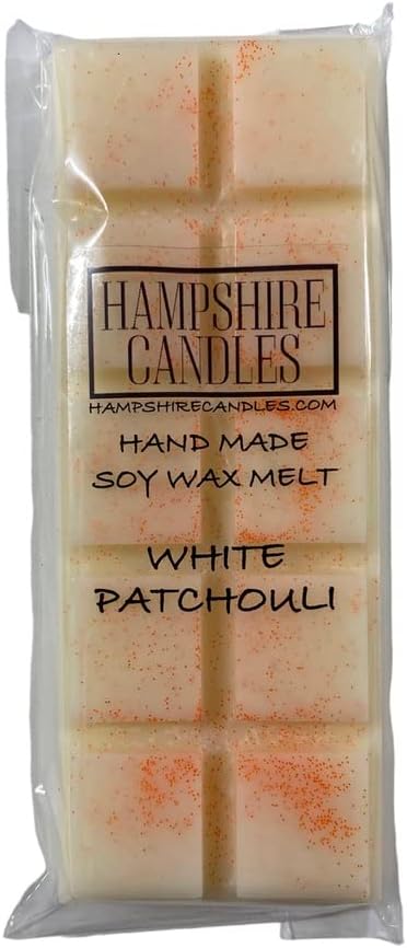 White Patchouli Wax Melts | Highly Scented | Eco Soy Wax, Vegan and Cruelty Free | Handmade Snap Bar
