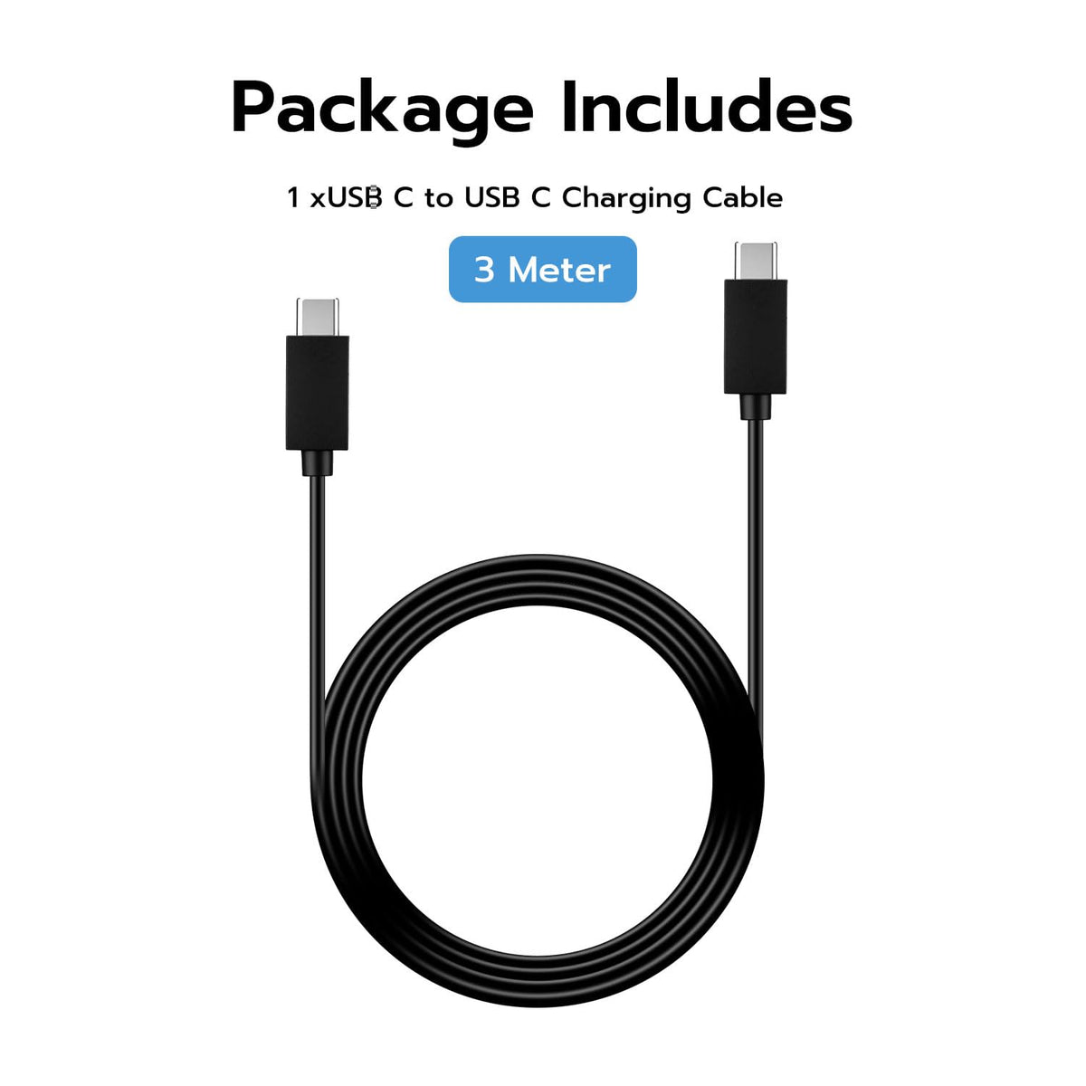Mcbazel 3M Charging Cable for PS5 Controller, USB-C 3A Fast Charging Cable, Type-C Power Cable, Charger for PlayStation 5 Controller/Xbox Series X/S Controller