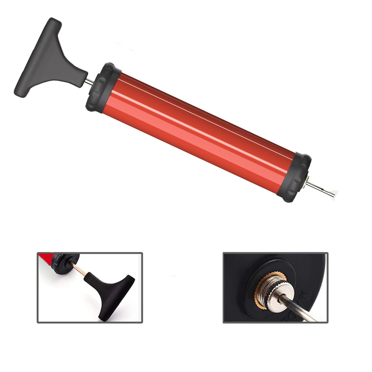 DDUO Portable Ball Pump,Air Pump Inflator Kit with Needle,Nozzle, Extension Hose Hand Pumps for Basketball Football Volleyball Water Polo Rugby Exercise Sports Ball Balloon swimming ring