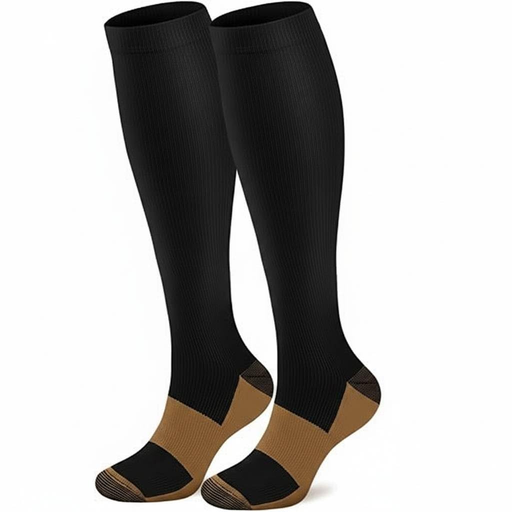 Compression Socks, (2/4/6/7 Pairs) for Men & Women 15-20 mmHg is Best for Athletics, Running, Flight Travel, Support