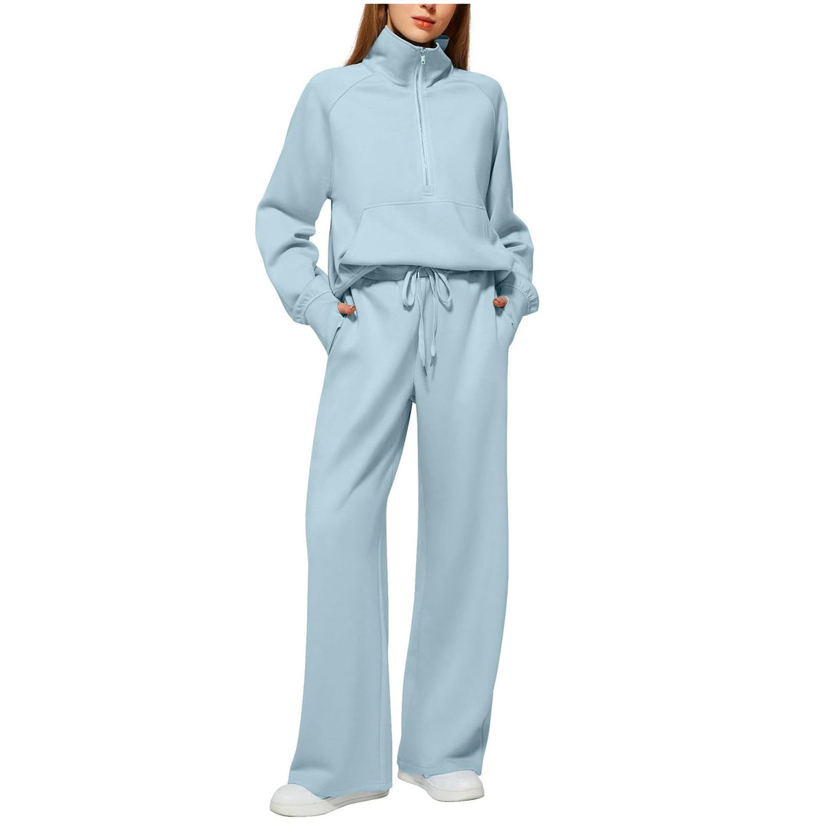 Lounge Wear Sets For Women Uk Women'S Fashion Tracksuit Full Set Comfort Long Sleeve Activewear Fall Outfits Gym Set 2 Piece Ladies Sweatshirts Sweatpants Zip Coat Tops Trousers Sets Clothing