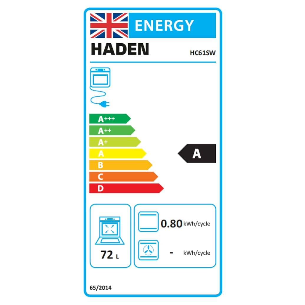 Haden Double Oven 50cm Electric Cooker 4 Zone Ceramic Hob White