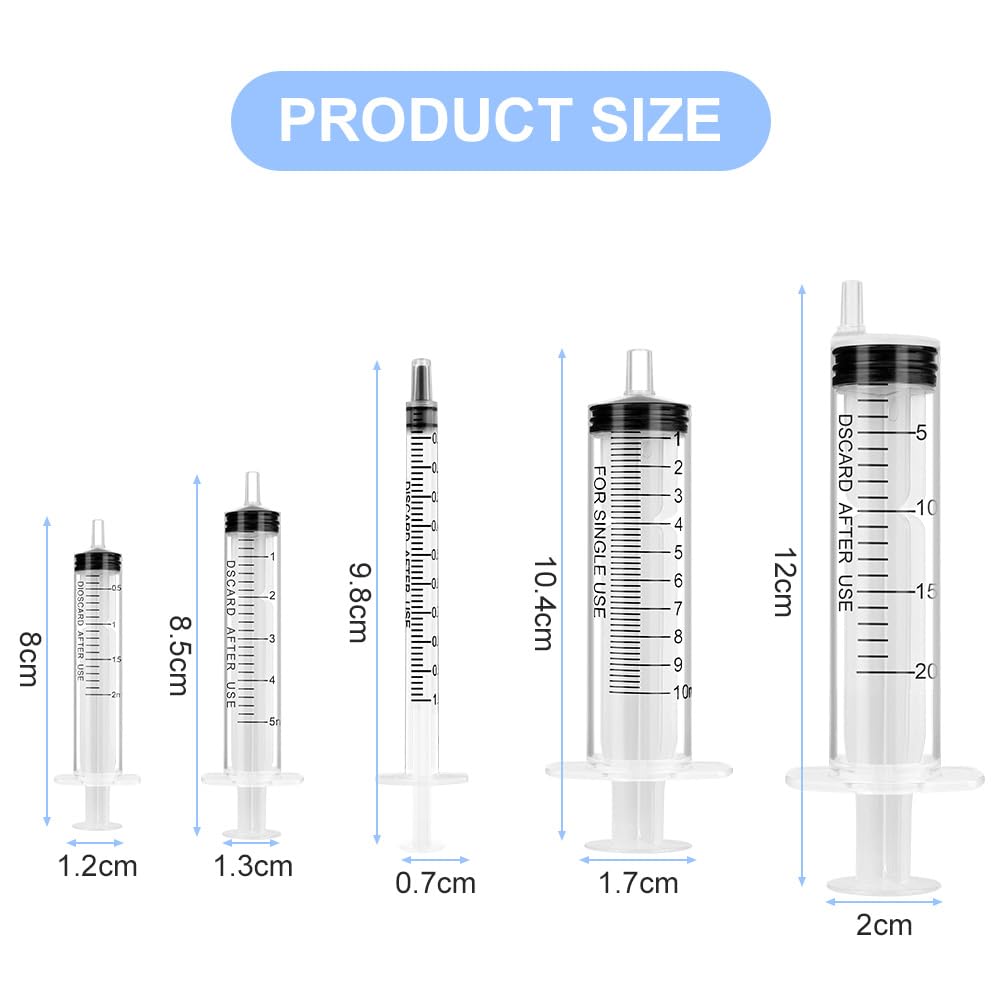 OFFCUP Plastic Syringes, 8pcs No Needle Syringe, 10ml Liquid Measuring Syringe with Luer Slip Tip for Refilling and Measuring Liquids, Scientific Labs Experiment, Feeding Pets (No Needle)