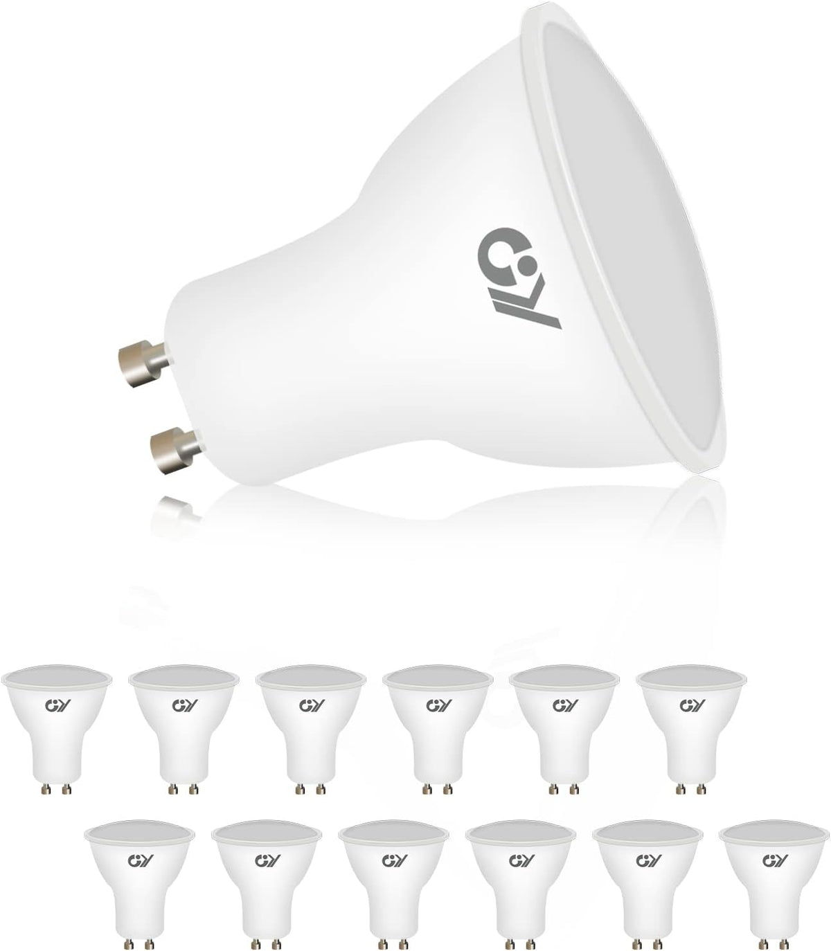 GY GU10 LED Bulbs Warm White 2700K,8W 800lm Energy Saving Light Bulbs,Equivalent to 80W 120° Wide Beam for Ceiling Non-dimmable,Pack of 12