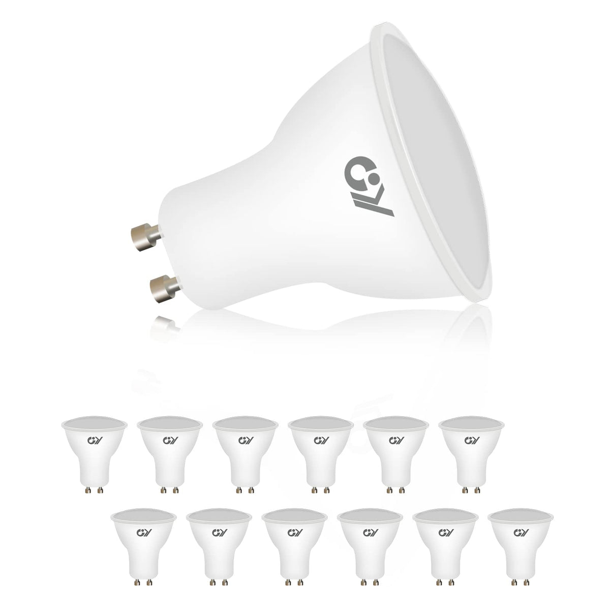 GY GU10 LED Bulbs Warm White 2700K,8W 800lm Energy Saving Light Bulbs,Equivalent to 80W 120° Wide Beam for Ceiling Non-dimmable,Pack of 12