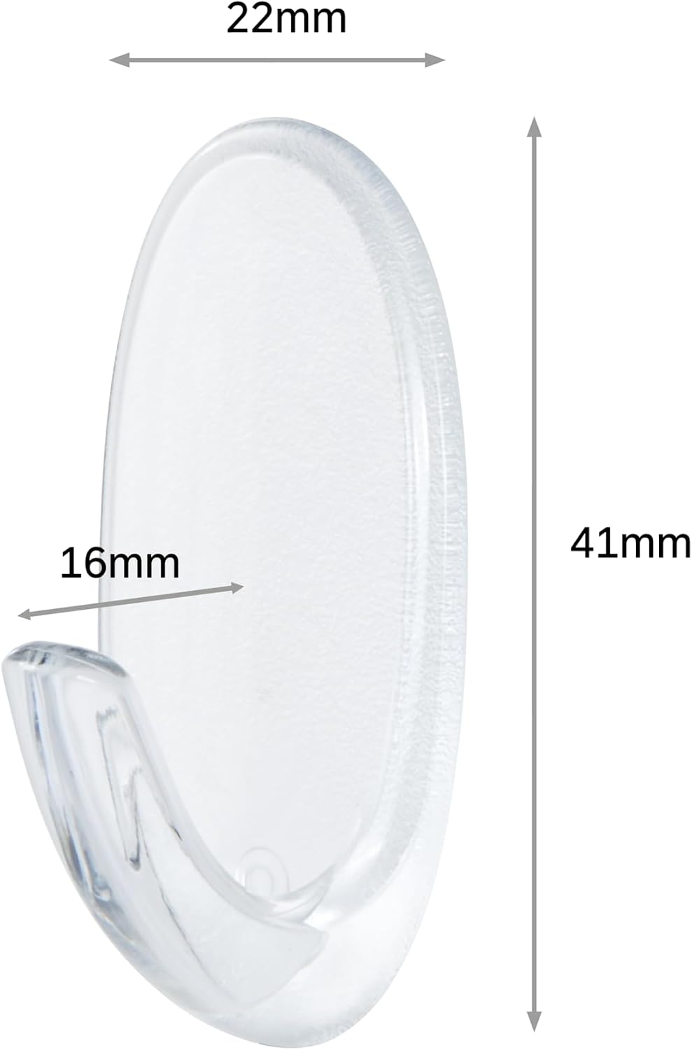 Command Small Hooks with Clear Strips, Pack of 2 Hooks + 4 Adhesive Strips, Transparent - Indoor Use - Suitable for Hanging Items up to 450 g - Damage Free Hanging
