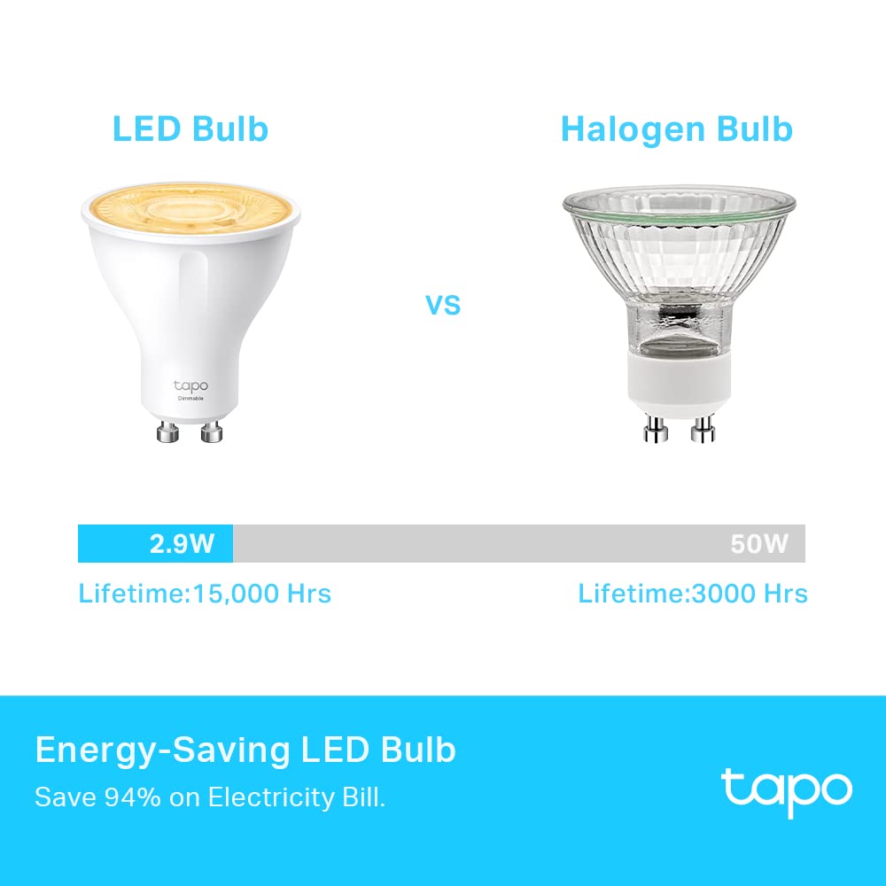 Tapo L630(4-Pack) GU10 Smart Bulb Multicolour Dimmable LED Light Bulb