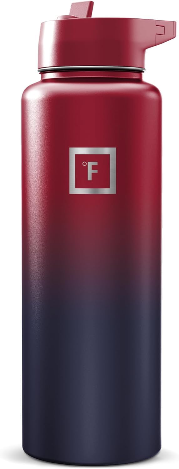 Insulated Water Bottle with Straw - 650/950/1200/1800 ml - Leakproof Double-Walled Stainless Steel Metal Drink Flask BPA-Free - Sports Travel Gym Camping Hiking Kids