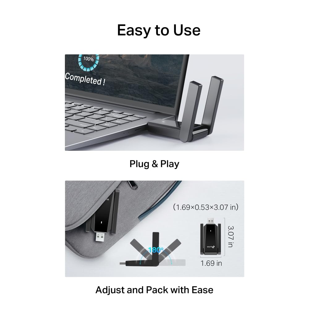 TP-Link Archer T2U Nano AC600 WiFi Dongle, Nano USB WiFi Adapter for PC