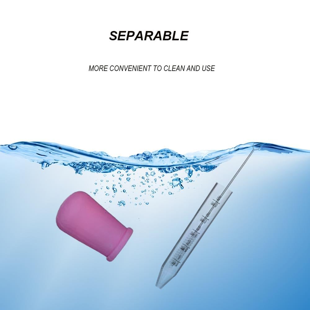 Liquid Droppers, 4 Pcs 5ml Silicone Liquid Droppers, Silicone and Plastic Droppers, Clear Plastic Droppers Pipettes, with Cleaning Brushes, for Gummy Mold and Crafts