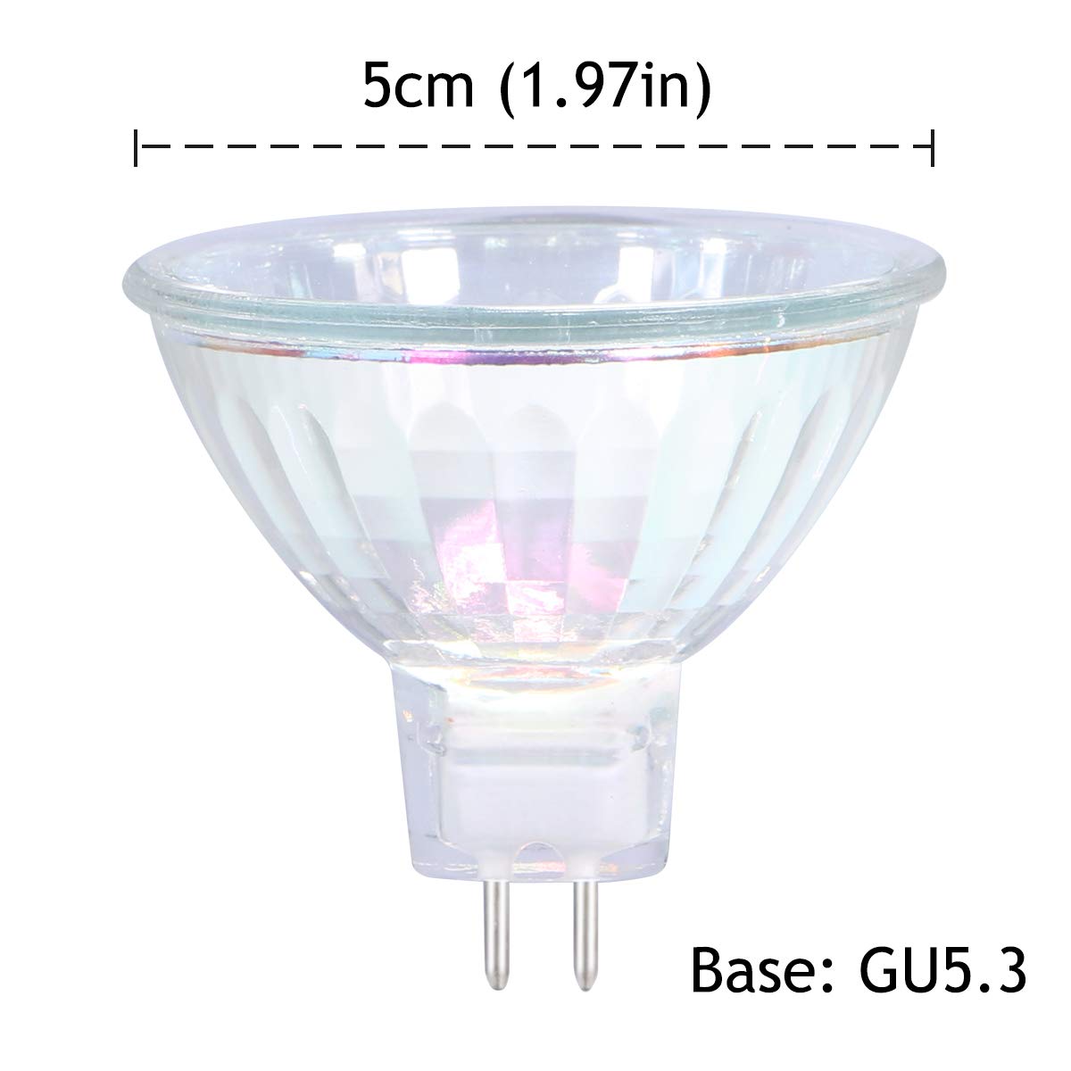 GMY 4000 Hours Lifetime MR16 Halogen Light Bulbs 50W 12V Dimmable Spotlights for Ceiling Light, 36° Beam Angle, 3000K Warm White, GU5.3 Base, Dichroic 6 Pack