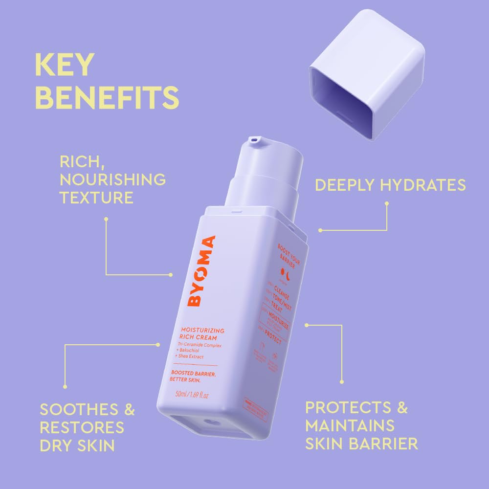 BYOMA Moisturising Gel Cream, Lightweight Oil Free Daily Moisturiser (50ml)