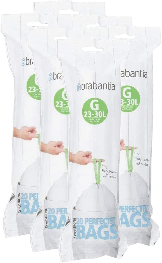 Brabantia Heavy Duty Perfect Fit Bin Liners (5 Packs of 20) 10-12 Litre